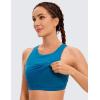imageCRZ YOGA Butterluxe Racerback High Neck Longline Sports Bras for Women  Padded Workout Crop Tank Tops with Built in PadsSupersonic Blue