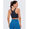 imageCRZ YOGA Butterluxe Racerback High Neck Longline Sports Bras for Women  Padded Workout Crop Tank Tops with Built in PadsTrue Navy