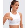 imageCRZ YOGA Butterluxe Racerback High Neck Longline Sports Bras for Women  Padded Workout Crop Tank Tops with Built in PadsWhite