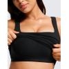 imageCRZ YOGA Butterluxe Womens Square Neck Longline Sports Bra  Workout Crop Tank Tops Padded Yoga Camisole with Built in PadsBlack