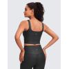 imageCRZ YOGA Butterluxe Womens Square Neck Longline Sports Bra  Workout Crop Tank Tops Padded Yoga Camisole with Built in PadsBlack Foil Pattern
