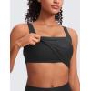 imageCRZ YOGA Butterluxe Womens Square Neck Longline Sports Bra  Workout Crop Tank Tops Padded Yoga Camisole with Built in PadsBlack Foil Pattern