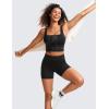 imageCRZ YOGA Butterluxe Womens Square Neck Longline Sports Bra  Workout Crop Tank Tops Padded Yoga Camisole with Built in PadsBlack Tie Dye Flowers