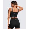 imageCRZ YOGA Butterluxe Womens Square Neck Longline Sports Bra  Workout Crop Tank Tops Padded Yoga Camisole with Built in PadsBlack Tie Dye Flowers