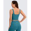 imageCRZ YOGA Butterluxe Womens Square Neck Longline Sports Bra  Workout Crop Tank Tops Padded Yoga Camisole with Built in PadsBorealis Green