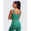 imageCRZ YOGA Butterluxe Womens Square Neck Longline Sports Bra  Workout Crop Tank Tops Padded Yoga Camisole with Built in PadsCascadia Green