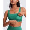 imageCRZ YOGA Butterluxe Womens Square Neck Longline Sports Bra  Workout Crop Tank Tops Padded Yoga Camisole with Built in PadsCascadia Green