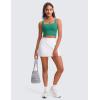 imageCRZ YOGA Butterluxe Womens Square Neck Longline Sports Bra  Workout Crop Tank Tops Padded Yoga Camisole with Built in PadsCascadia Green