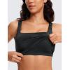 imageCRZ YOGA Butterluxe Womens Square Neck Longline Sports Bra  Workout Crop Tank Tops Padded Yoga Camisole with Built in PadsDark Grey Camouflage 2