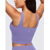 imageCRZ YOGA Butterluxe Womens Square Neck Longline Sports Bra  Workout Crop Tank Tops Padded Yoga Camisole with Built in PadsDark Lavender Purple