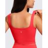 imageCRZ YOGA Butterluxe Womens Square Neck Longline Sports Bra  Workout Crop Tank Tops Padded Yoga Camisole with Built in PadsDeep Red