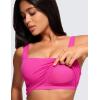 imageCRZ YOGA Butterluxe Womens Square Neck Longline Sports Bra  Workout Crop Tank Tops Padded Yoga Camisole with Built in PadsHibiscus Purple