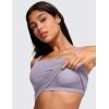 imageCRZ YOGA Butterluxe Womens Square Neck Longline Sports Bra  Workout Crop Tank Tops Padded Yoga Camisole with Built in PadsLavender Mist