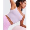 imageCRZ YOGA Butterluxe Womens Square Neck Longline Sports Bra  Workout Crop Tank Tops Padded Yoga Camisole with Built in PadsLilac Air