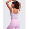imageCRZ YOGA Butterluxe Womens Square Neck Longline Sports Bra  Workout Crop Tank Tops Padded Yoga Camisole with Built in PadsLilac Air