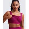 imageCRZ YOGA Butterluxe Womens Square Neck Longline Sports Bra  Workout Crop Tank Tops Padded Yoga Camisole with Built in PadsMagenta Purple