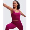 imageCRZ YOGA Butterluxe Womens Square Neck Longline Sports Bra  Workout Crop Tank Tops Padded Yoga Camisole with Built in PadsMagenta Purple