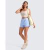 imageCRZ YOGA Butterluxe Womens Square Neck Longline Sports Bra  Workout Crop Tank Tops Padded Yoga Camisole with Built in PadsMojave Tan