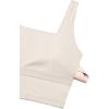 imageCRZ YOGA Butterluxe Womens Square Neck Longline Sports Bra  Workout Crop Tank Tops Padded Yoga Camisole with Built in PadsMojave Tan