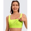 imageCRZ YOGA Butterluxe Womens Square Neck Longline Sports Bra  Workout Crop Tank Tops Padded Yoga Camisole with Built in PadsNeon Yellow