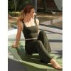 imageCRZ YOGA Butterluxe Womens Square Neck Longline Sports Bra  Workout Crop Tank Tops Padded Yoga Camisole with Built in PadsOlive Green