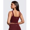 imageCRZ YOGA Butterluxe Womens Square Neck Longline Sports Bra  Workout Crop Tank Tops Padded Yoga Camisole with Built in PadsRed Merlot