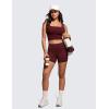 imageCRZ YOGA Butterluxe Womens Square Neck Longline Sports Bra  Workout Crop Tank Tops Padded Yoga Camisole with Built in PadsRed Merlot