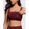 imageCRZ YOGA Butterluxe Womens Square Neck Longline Sports Bra  Workout Crop Tank Tops Padded Yoga Camisole with Built in PadsRed Merlot