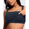 imageCRZ YOGA Butterluxe Womens Square Neck Longline Sports Bra  Workout Crop Tank Tops Padded Yoga Camisole with Built in PadsTrue Navy