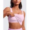imageCRZ YOGA Butterluxe Womens Square Neck Longline Sports Bra  Workout Crop Tank Tops Padded Yoga Camisole with Built in PadsVita Pink