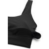 imageCRZ YOGA Butterluxe Womens U Back Sports Bra  Scoop Neck Padded Low Impact Yoga Clothes Workout Crop Top with Built in PadsBlack