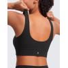 imageCRZ YOGA Butterluxe Womens U Back Sports Bra  Scoop Neck Padded Low Impact Yoga Clothes Workout Crop Top with Built in PadsBlack
