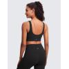 imageCRZ YOGA Butterluxe Womens U Back Sports Bra  Scoop Neck Padded Low Impact Yoga Clothes Workout Crop Top with Built in PadsBlack