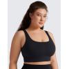 imageCRZ YOGA Butterluxe Womens U Back Sports Bra  Scoop Neck Padded Low Impact Yoga Clothes Workout Crop Top with Built in PadsBlack
