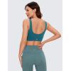 imageCRZ YOGA Butterluxe Womens U Back Sports Bra  Scoop Neck Padded Low Impact Yoga Clothes Workout Crop Top with Built in PadsBorealis Green