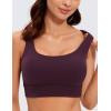 imageCRZ YOGA Butterluxe Womens U Back Sports Bra  Scoop Neck Padded Low Impact Yoga Clothes Workout Crop Top with Built in PadsDeep Purple