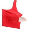 imageCRZ YOGA Butterluxe Womens U Back Sports Bra  Scoop Neck Padded Low Impact Yoga Clothes Workout Crop Top with Built in PadsDeep Red