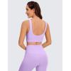 imageCRZ YOGA Butterluxe Womens U Back Sports Bra  Scoop Neck Padded Low Impact Yoga Clothes Workout Crop Top with Built in PadsElfin Purple