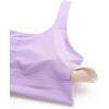 imageCRZ YOGA Butterluxe Womens U Back Sports Bra  Scoop Neck Padded Low Impact Yoga Clothes Workout Crop Top with Built in PadsElfin Purple