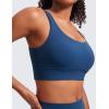 imageCRZ YOGA Butterluxe Womens U Back Sports Bra  Scoop Neck Padded Low Impact Yoga Clothes Workout Crop Top with Built in PadsFrench Navy