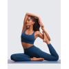 imageCRZ YOGA Butterluxe Womens U Back Sports Bra  Scoop Neck Padded Low Impact Yoga Clothes Workout Crop Top with Built in PadsFrench Navy