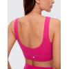 imageCRZ YOGA Butterluxe Womens U Back Sports Bra  Scoop Neck Padded Low Impact Yoga Clothes Workout Crop Top with Built in PadsGranita Pink