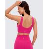 imageCRZ YOGA Butterluxe Womens U Back Sports Bra  Scoop Neck Padded Low Impact Yoga Clothes Workout Crop Top with Built in PadsGranita Pink