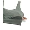 imageCRZ YOGA Butterluxe Womens U Back Sports Bra  Scoop Neck Padded Low Impact Yoga Clothes Workout Crop Top with Built in PadsGrey Sage