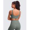 imageCRZ YOGA Butterluxe Womens U Back Sports Bra  Scoop Neck Padded Low Impact Yoga Clothes Workout Crop Top with Built in PadsGrey Sage
