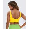 imageCRZ YOGA Butterluxe Womens U Back Sports Bra  Scoop Neck Padded Low Impact Yoga Clothes Workout Crop Top with Built in PadsHigh Visibility Yellow