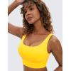 imageCRZ YOGA Butterluxe Womens U Back Sports Bra  Scoop Neck Padded Low Impact Yoga Clothes Workout Crop Top with Built in PadsHigh Visibility Yellow