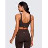 imageCRZ YOGA Butterluxe Womens U Back Sports Bra  Scoop Neck Padded Low Impact Yoga Clothes Workout Crop Top with Built in PadsHot Fudge Brown