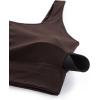 imageCRZ YOGA Butterluxe Womens U Back Sports Bra  Scoop Neck Padded Low Impact Yoga Clothes Workout Crop Top with Built in PadsHot Fudge Brown