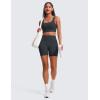 imageCRZ YOGA Butterluxe Womens U Back Sports Bra  Scoop Neck Padded Low Impact Yoga Clothes Workout Crop Top with Built in PadsMelanite